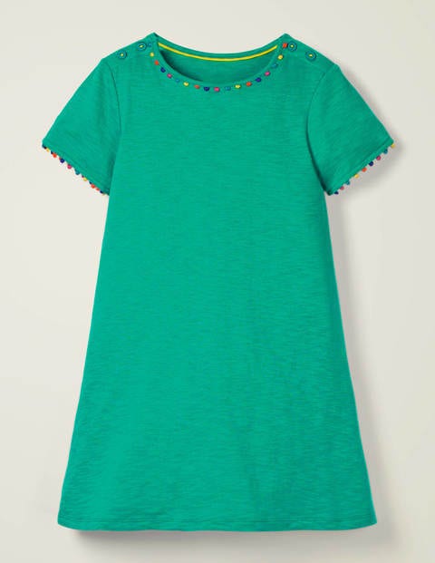 Charlie Pom Jersey Dress - Emerald Green Charlie Pom Jersey Dress - Emerald Green