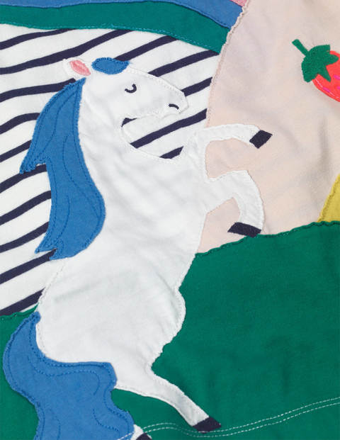 Horse Scene Jersey Dress - Ivory/ College Navy Horse Horse Scene Jersey Dress - Ivory/ College Navy Horse