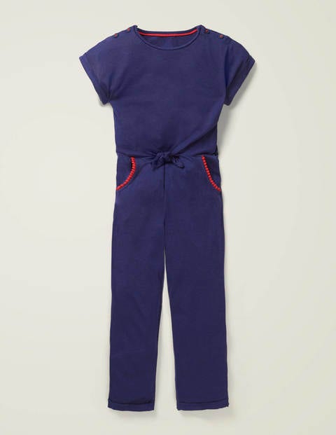 Jersey Pom Jumpsuit - Indigo Navy Jersey Pom Jumpsuit - Indigo Navy