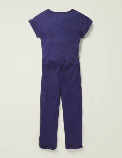 Jersey Pom Jumpsuit - Indigo Navy Jersey Pom Jumpsuit - Indigo Navy