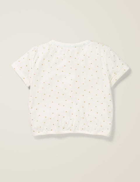 Tie-Front Top - Ivory and Gold Little Stars Tie-Front Top - Ivory and Gold Little Stars