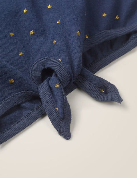 Tie-Front Top - Navy and Gold Little Stars Tie-Front Top - Navy and Gold Little Stars