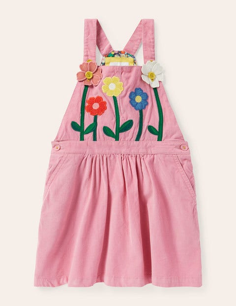 Woven Overalls Dress - Formica Pink Flowers Woven Overalls Dress - Formica Pink Flowers