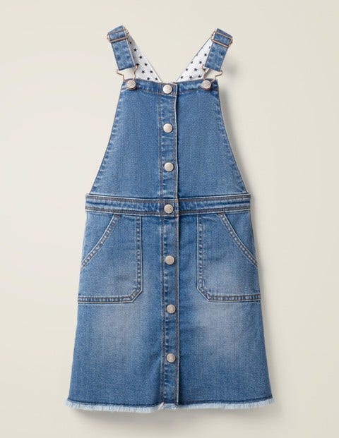 보덴 걸즈 원피스 Boden Button Through Dungaree Dress - Mid Vintage Denim