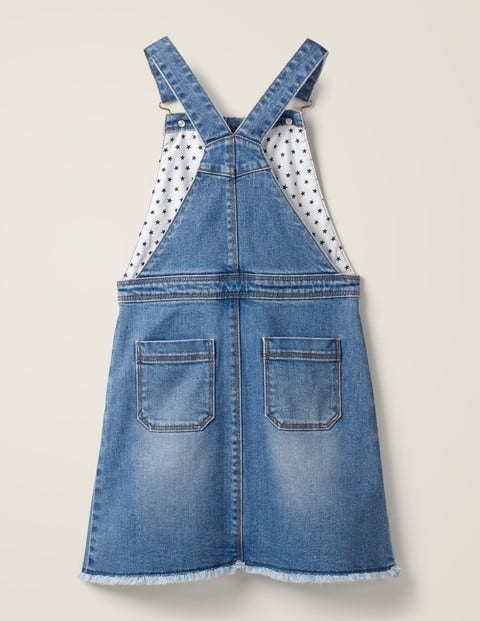 Button Through Overall Dress - Mid Vintage Denim Button Through Overall Dress - Mid Vintage Denim