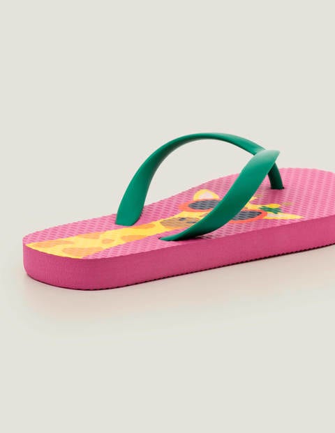 Printed Flip Flops - Bright Camelia Pink Giraffe Printed Flip Flops - Bright Camelia Pink Giraffe