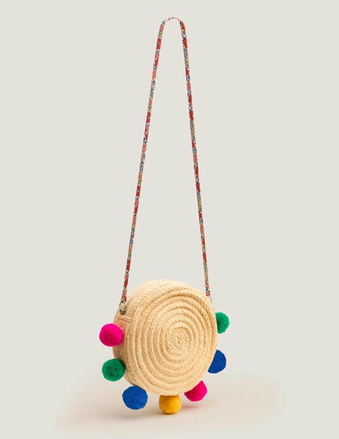 Tasche Mit Pompons - Natur, Bommel Tasche Mit Pompons - Natur, Bommel