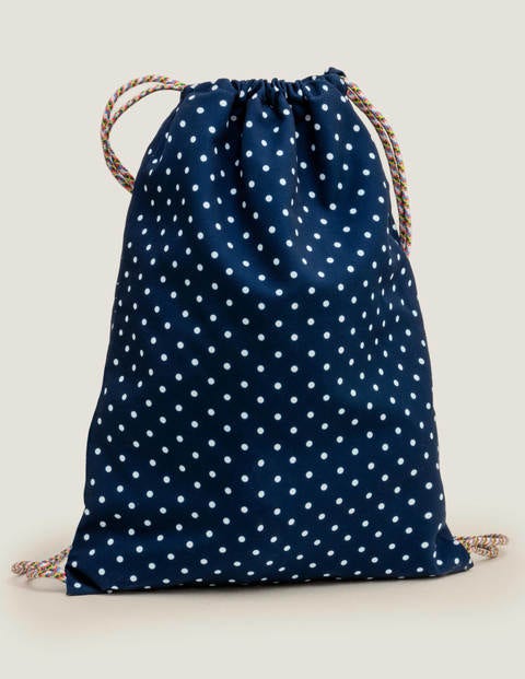 Novelty Drawstring Bag - College Navy/Ivory Novelty Drawstring Bag - College Navy/Ivory