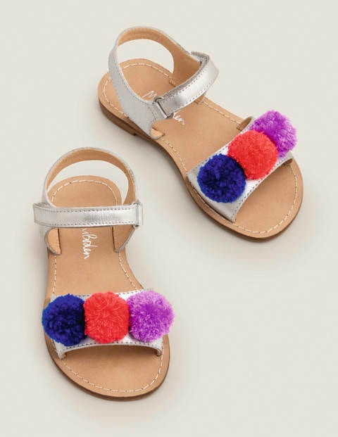 Beach Sandals - Multi Pompoms Beach Sandals - Multi Pompoms