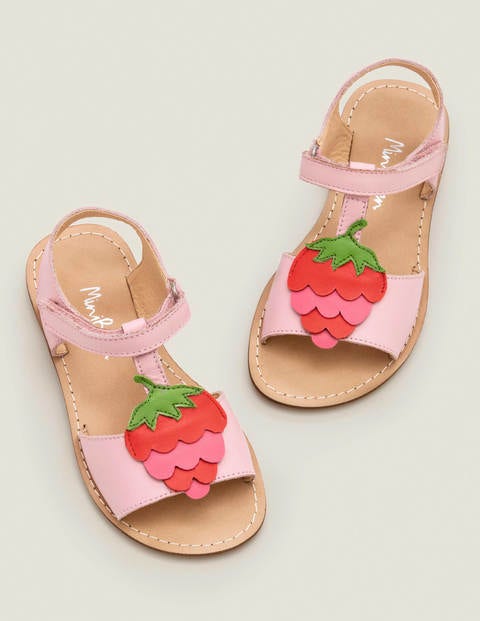 Fun Leather Sandals - Boto Pink Strawberry Fun Leather Sandals - Boto Pink Strawberry