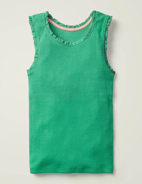 Lace Trim Ribbed Tank - Emerald Green Lace Trim Ribbed Tank - Emerald Green