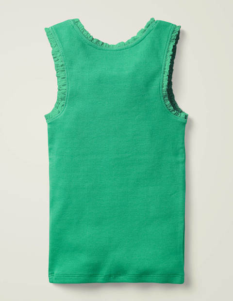 Lace Trim Ribbed Tank - Emerald Green Lace Trim Ribbed Tank - Emerald Green