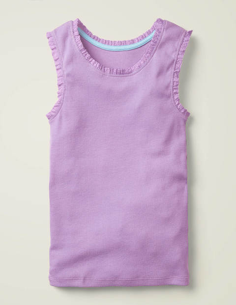 Lace Trim Ribbed Tank - Cool Violet Lace Trim Ribbed Tank - Cool Violet