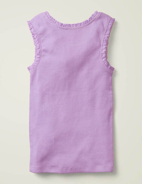 Lace Trim Ribbed Tank - Cool Violet Lace Trim Ribbed Tank - Cool Violet
