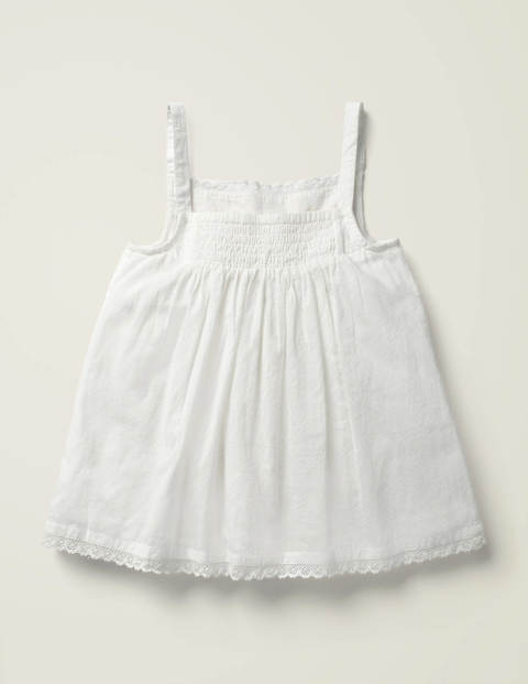Embroidered Strappy Top - White Embroidered Strappy Top - White