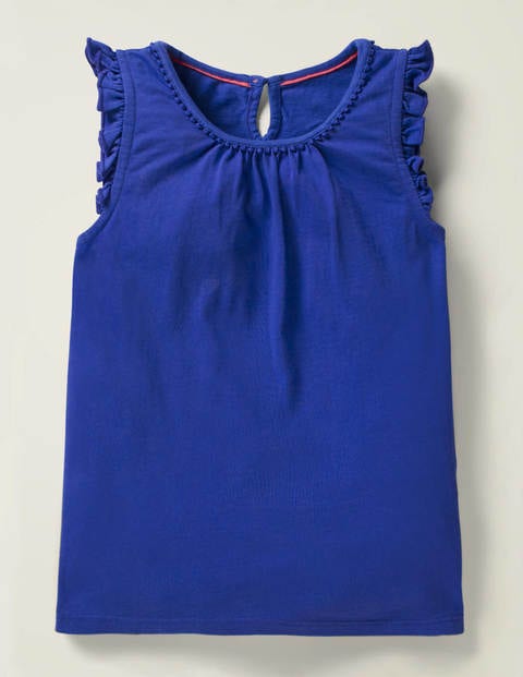 Flutter Sleeve Jersey Top - Bright Blue Flutter Sleeve Jersey Top - Bright Blue