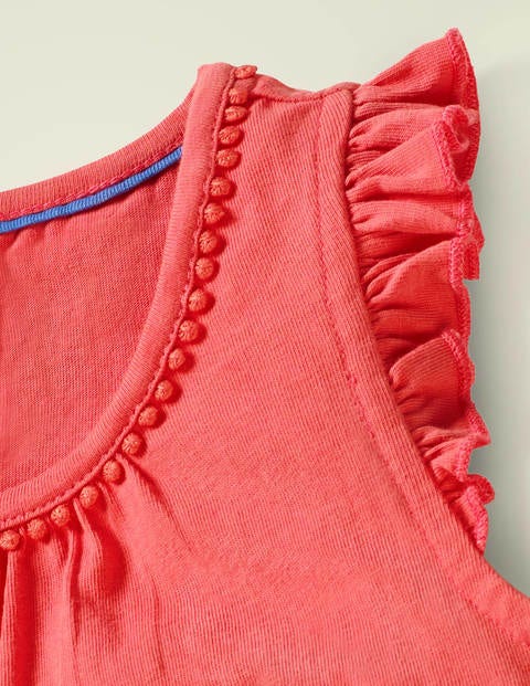 Flutter Sleeve Jersey Top - Coral Reef Pink Flutter Sleeve Jersey Top - Coral Reef Pink