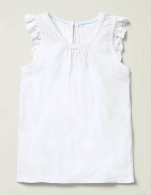 Flutter Sleeve Jersey Top - White Flutter Sleeve Jersey Top - White