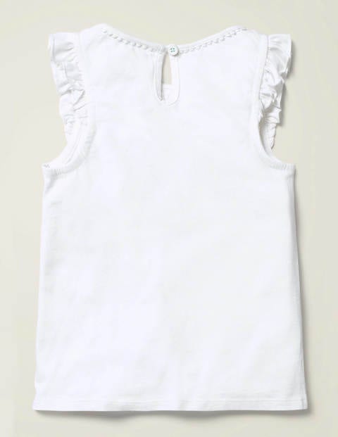 Flutter Sleeve Jersey Top - White Flutter Sleeve Jersey Top - White