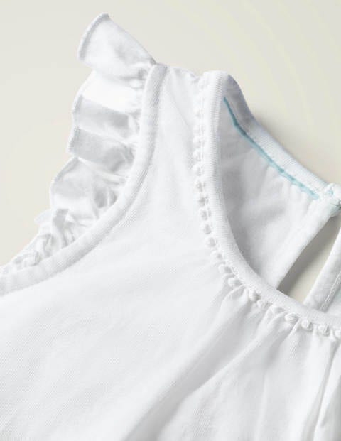 Flutter Sleeve Jersey Top - White Flutter Sleeve Jersey Top - White