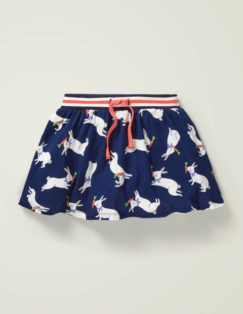 Jersey-Skort - Schuluniform-Navy/Weiß, Häschen Jersey-Skort - Schuluniform-Navy/Weiß, Häschen