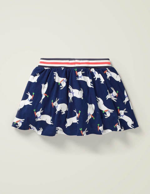 Jersey-Skort - Schuluniform-Navy/Weiß, Häschen Jersey-Skort - Schuluniform-Navy/Weiß, Häschen