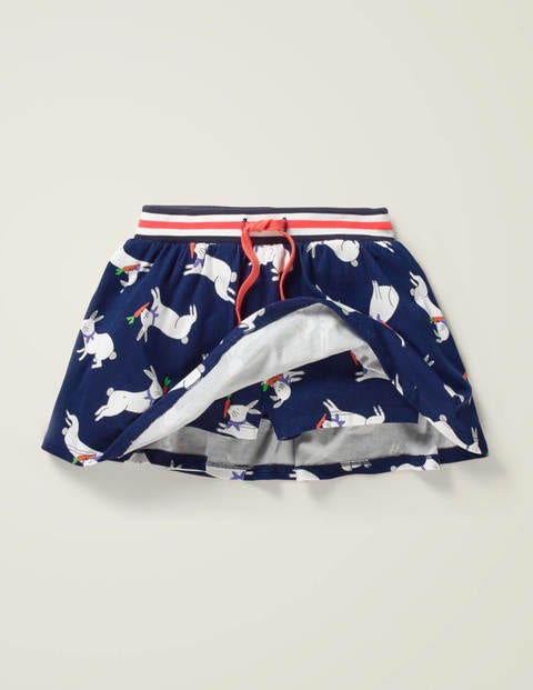 Jersey-Skort - Schuluniform-Navy/Weiß, Häschen Jersey-Skort - Schuluniform-Navy/Weiß, Häschen