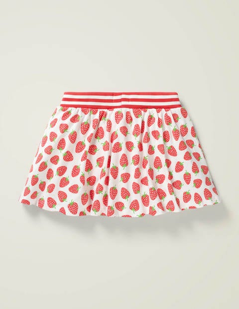 Jersey Skort - White/ Peach Pink Strawberries Jersey Skort - White/ Peach Pink Strawberries