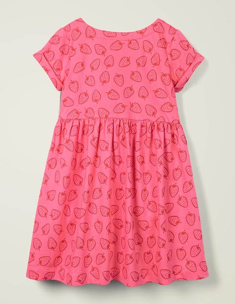 Fun Jersey Dress - Camelia Pink Strawberry Doodle Fun Jersey Dress - Camelia Pink Strawberry Doodle