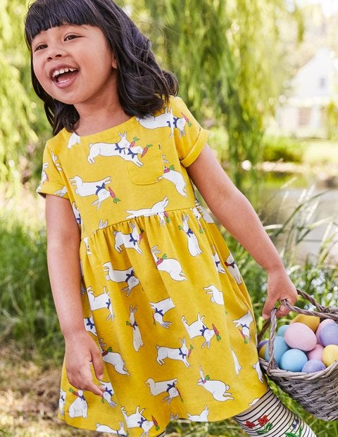 Fun Jersey Dress - Daffodil Bunny Hop Fun Jersey Dress - Daffodil Bunny Hop