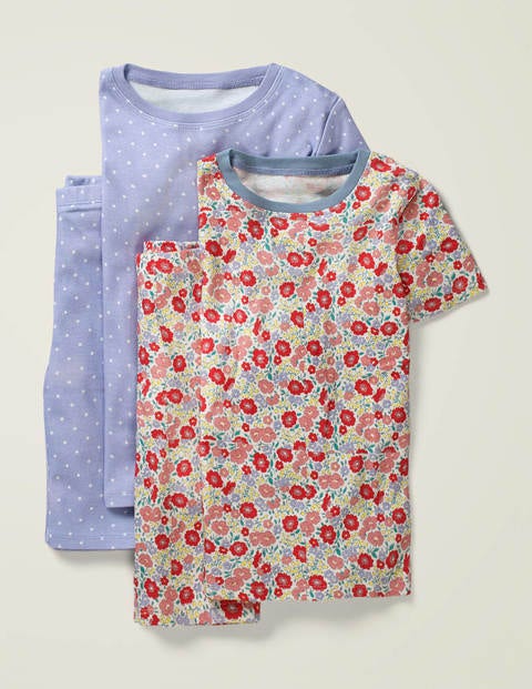 2 Pyjamas Courts - Motif lit de fleurs rose 2 Pyjamas Courts - Motif lit de fleurs rose