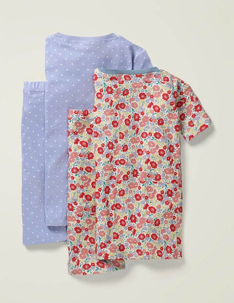 2 Pyjamas Courts - Motif lit de fleurs rose 2 Pyjamas Courts - Motif lit de fleurs rose
