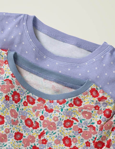 2 Pyjamas Courts - Motif lit de fleurs rose 2 Pyjamas Courts - Motif lit de fleurs rose