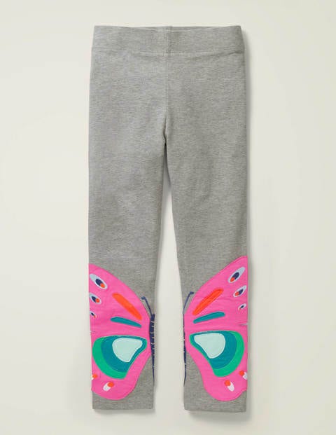 Appliqué Leggings - Grey Marl Butterfly Appliqué Leggings - Grey Marl Butterfly