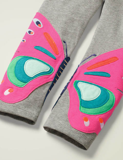 Appliqué Leggings - Grey Marl Butterfly Appliqué Leggings - Grey Marl Butterfly