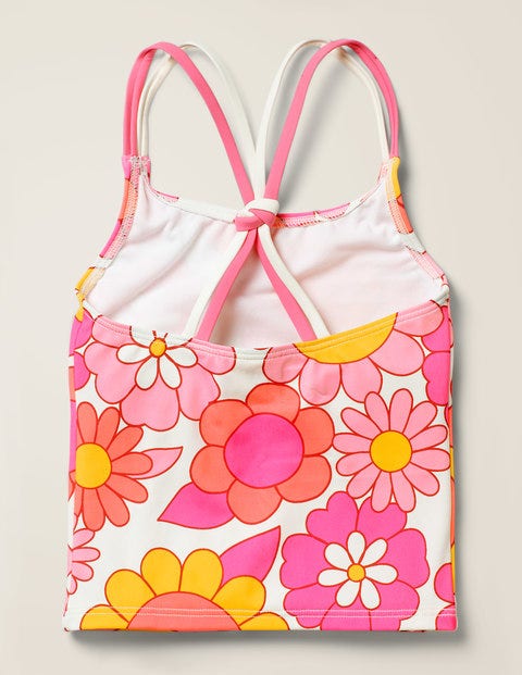 Patterned Tankini Top - Bright Camelia Sixties Floral Patterned Tankini Top - Bright Camelia Sixties Floral