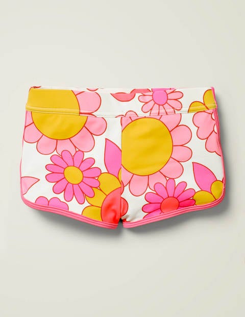Swim Shorts - Bright Camelia Sixties Floral Swim Shorts - Bright Camelia Sixties Floral