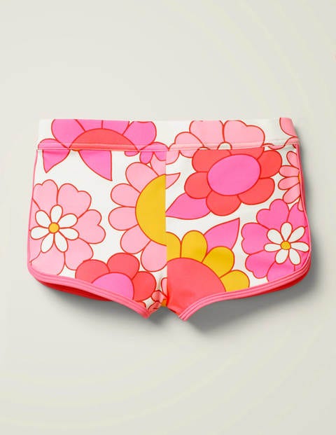 Swim Shorts - Bright Camelia Sixties Floral Swim Shorts - Bright Camelia Sixties Floral
