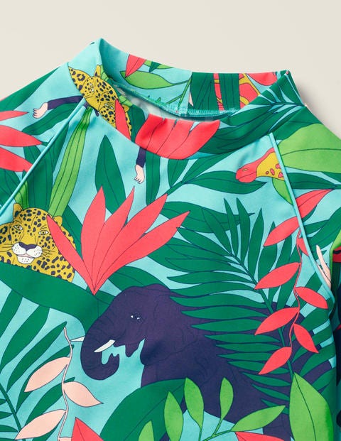 Long-Sleeved Rash Guard - Multi Jumbo Jungle Long-Sleeved Rash Guard - Multi Jumbo Jungle