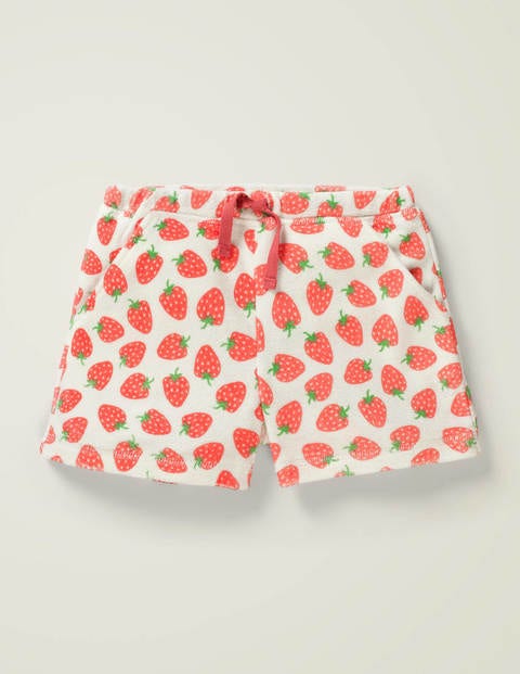 Frottee-Shorts - Mohnblumenrot/Rosa, Erdbeeren Frottee-Shorts - Mohnblumenrot/Rosa, Erdbeeren