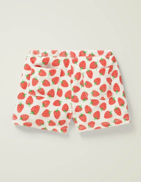 Frottee-Shorts - Mohnblumenrot/Rosa, Erdbeeren Frottee-Shorts - Mohnblumenrot/Rosa, Erdbeeren