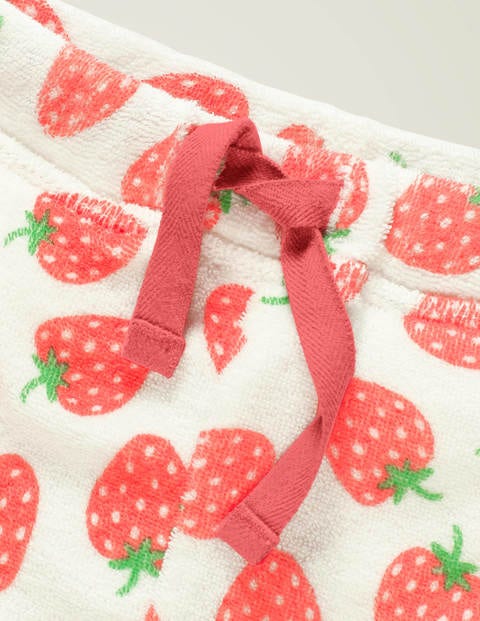 Frottee-Shorts - Mohnblumenrot/Rosa, Erdbeeren Frottee-Shorts - Mohnblumenrot/Rosa, Erdbeeren
