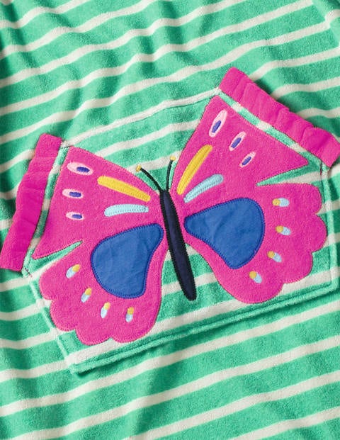 Fun Towelling Beach Dress - Emerald Green Butterfly Fun Towelling Beach Dress - Emerald Green Butterfly