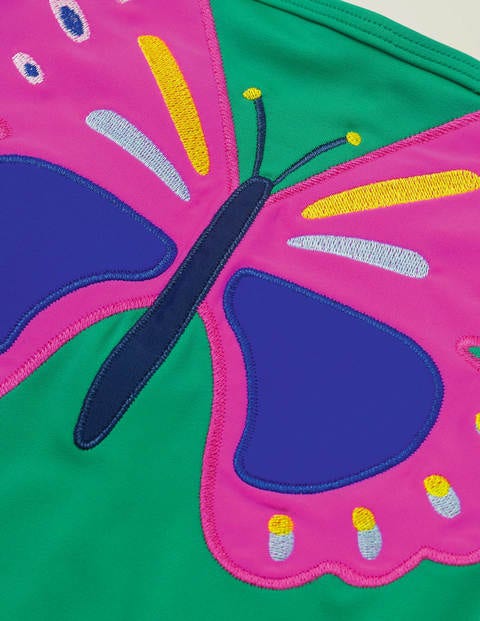Appliqué Swimsuit - Forest Green Butterfly Appliqué Swimsuit - Forest Green Butterfly