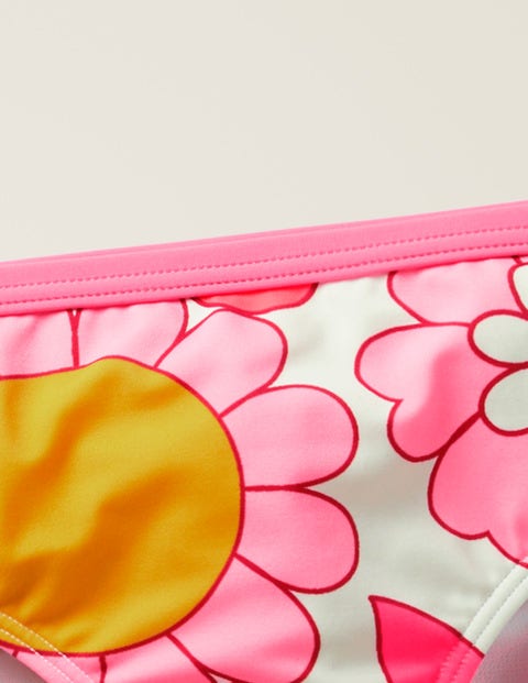 Patterned Bikini Bottoms - Bright Camelia Sixties Floral Patterned Bikini Bottoms - Bright Camelia Sixties Floral