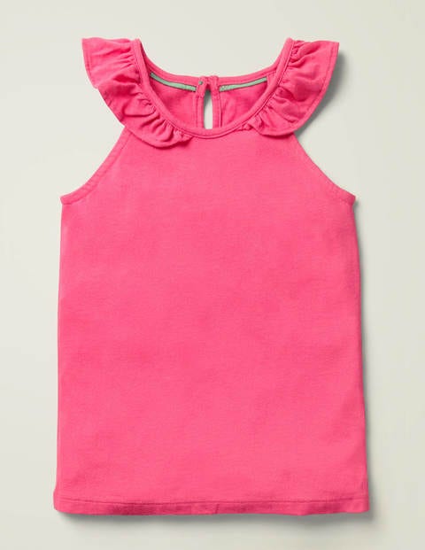 Frill Sleeve Vest - Bright Camellia Pink Frill Sleeve Vest - Bright Camellia Pink
