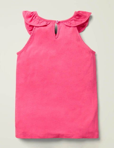 Frill Sleeve Vest - Bright Camellia Pink Frill Sleeve Vest - Bright Camellia Pink