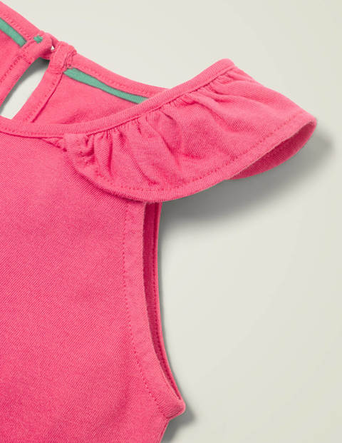 Frill Sleeve Vest - Bright Camellia Pink Frill Sleeve Vest - Bright Camellia Pink