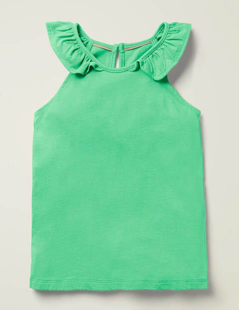 Frill Sleeve Vest - Pea Green Frill Sleeve Vest - Pea Green