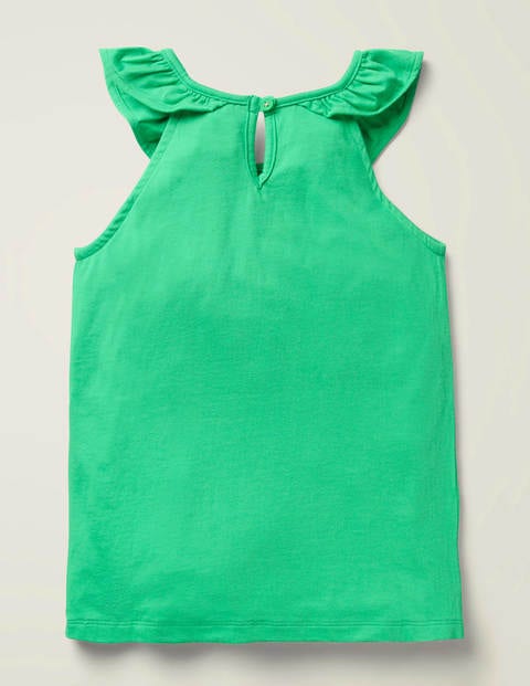 Frill Sleeve Vest - Pea Green Frill Sleeve Vest - Pea Green